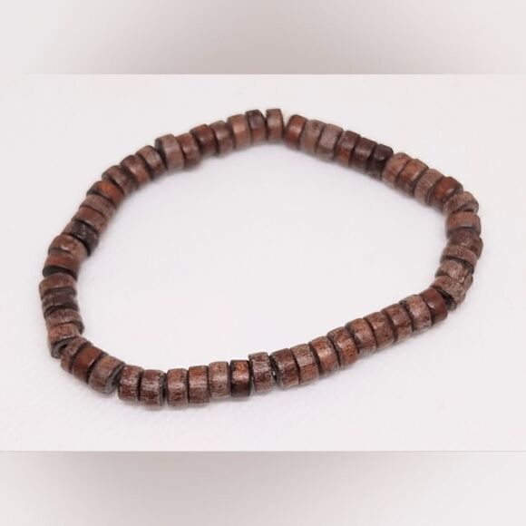Men's bracelet beaded beads brown new d96 - Picture 1 of 1